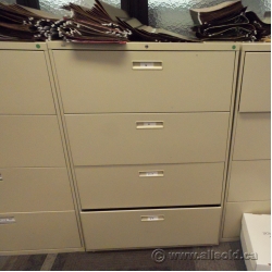 Hon Beige 4 Drawer Lateral File Cabinet, 36", Locking